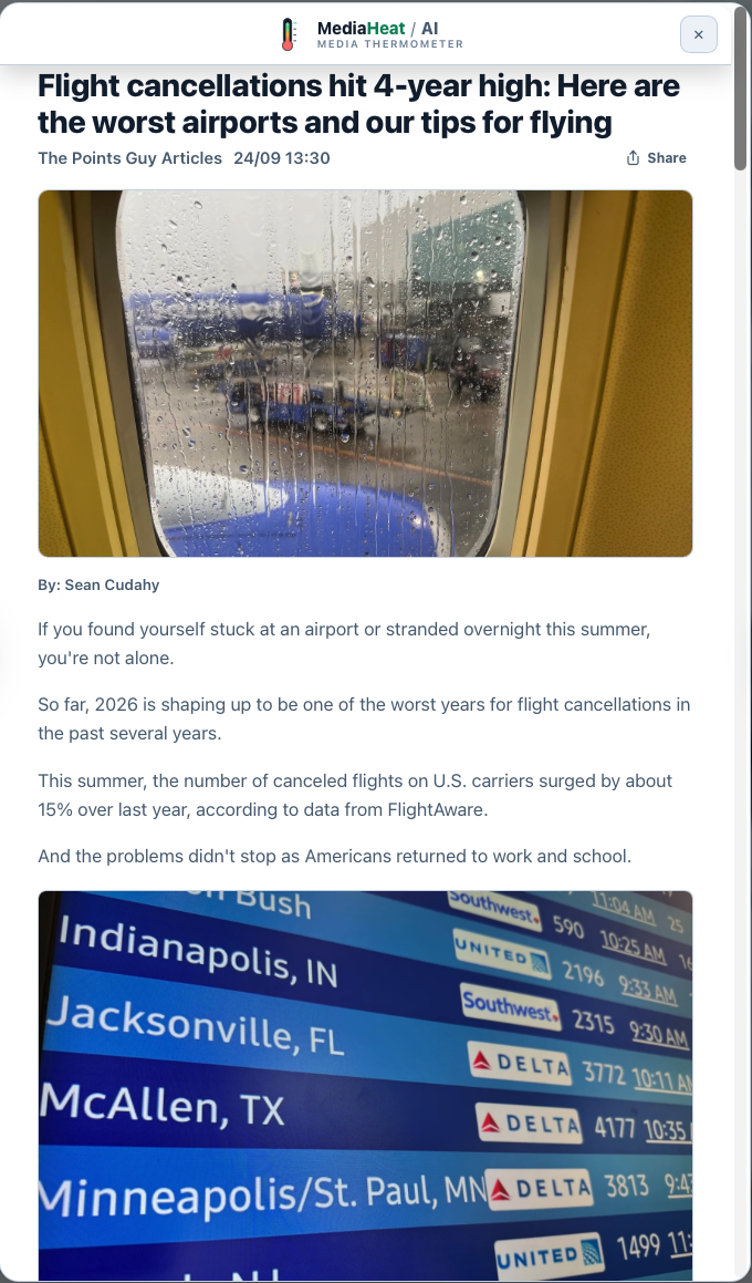 Real article reading view in MediaHeat / Reader